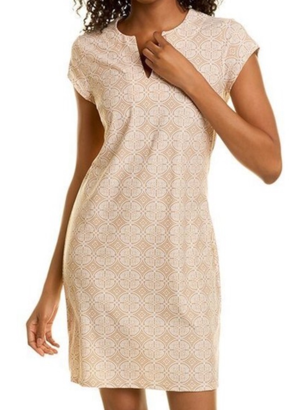 NEW Jude Connally Laney Shift Dress Batik Medallion Sand NWT Jude Cloth